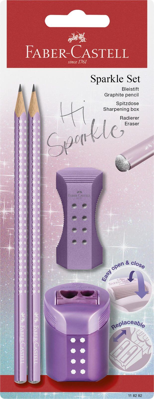 FABER-CASTELL Bleistift-Set Grip Sparkle