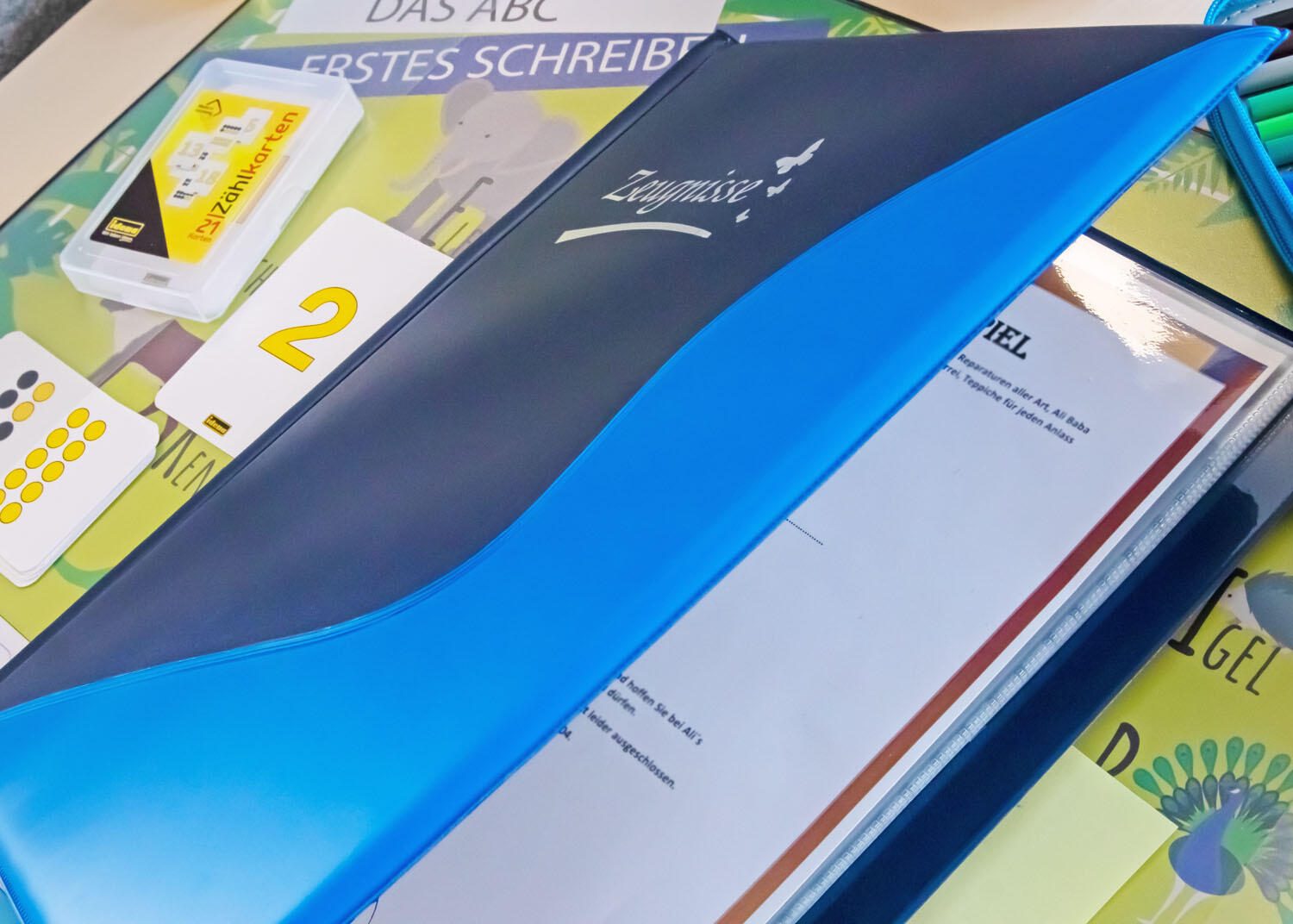 Idena Zeugnismappe DIN A4 blau/dunkelblau