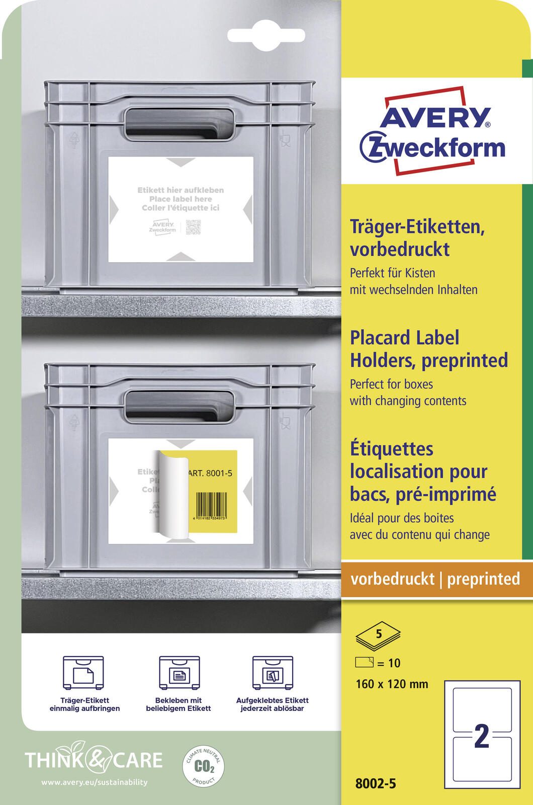 AVERY Zweckform Träger-Etiketten 160,0 x 120,0 mm