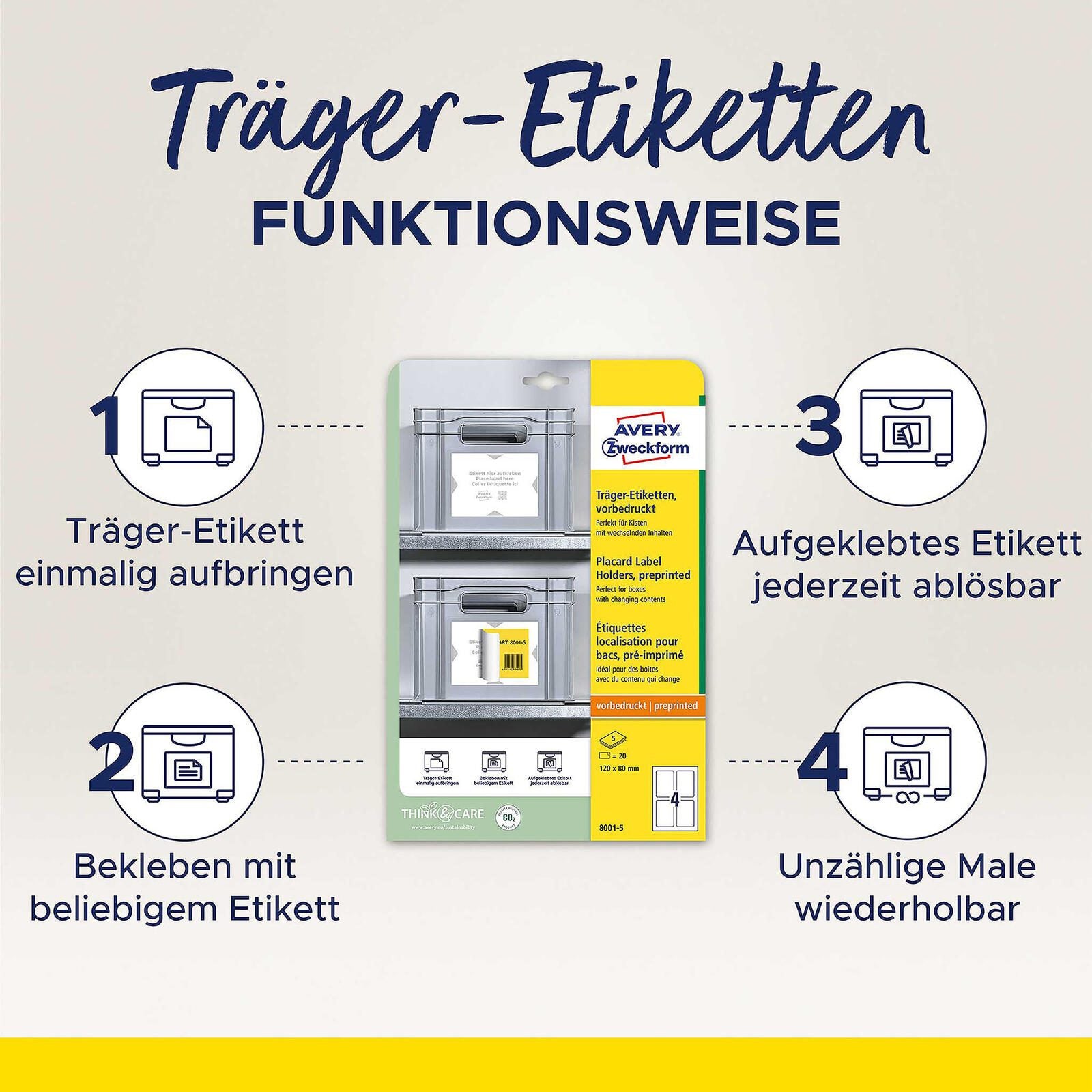 AVERY Zweckform Träger-Etiketten 80,0 x 120,0 mm