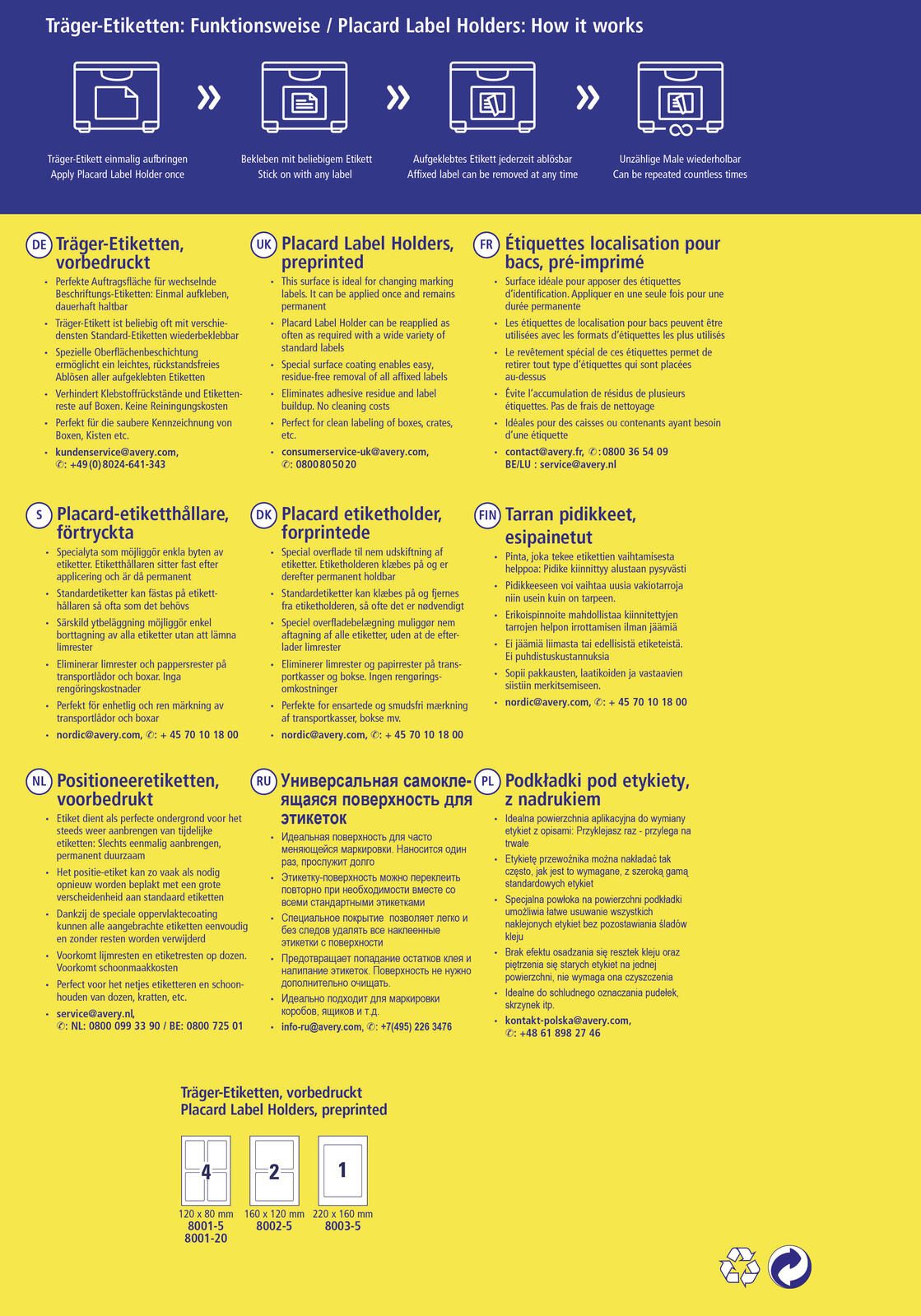 AVERY Zweckform Träger-Etiketten 80,0 x 120,0 mm