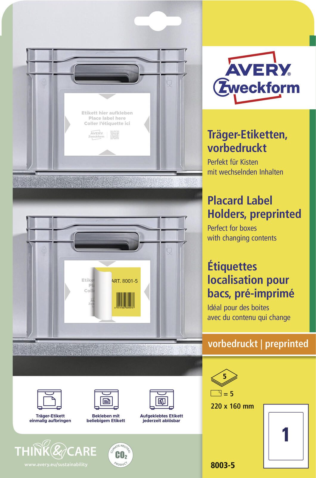 AVERY Zweckform Träger-Etiketten 160,0 x 220,0 mm