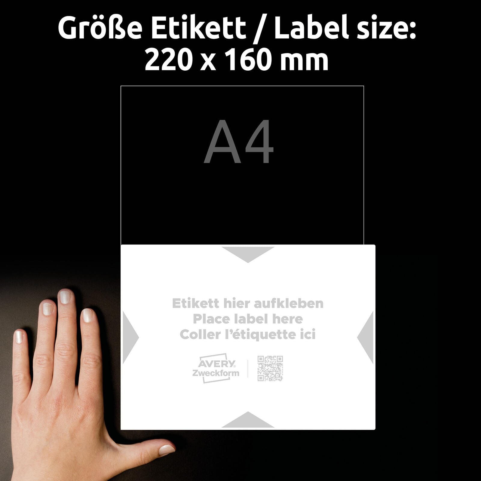 AVERY Zweckform Träger-Etiketten 160,0 x 220,0 mm