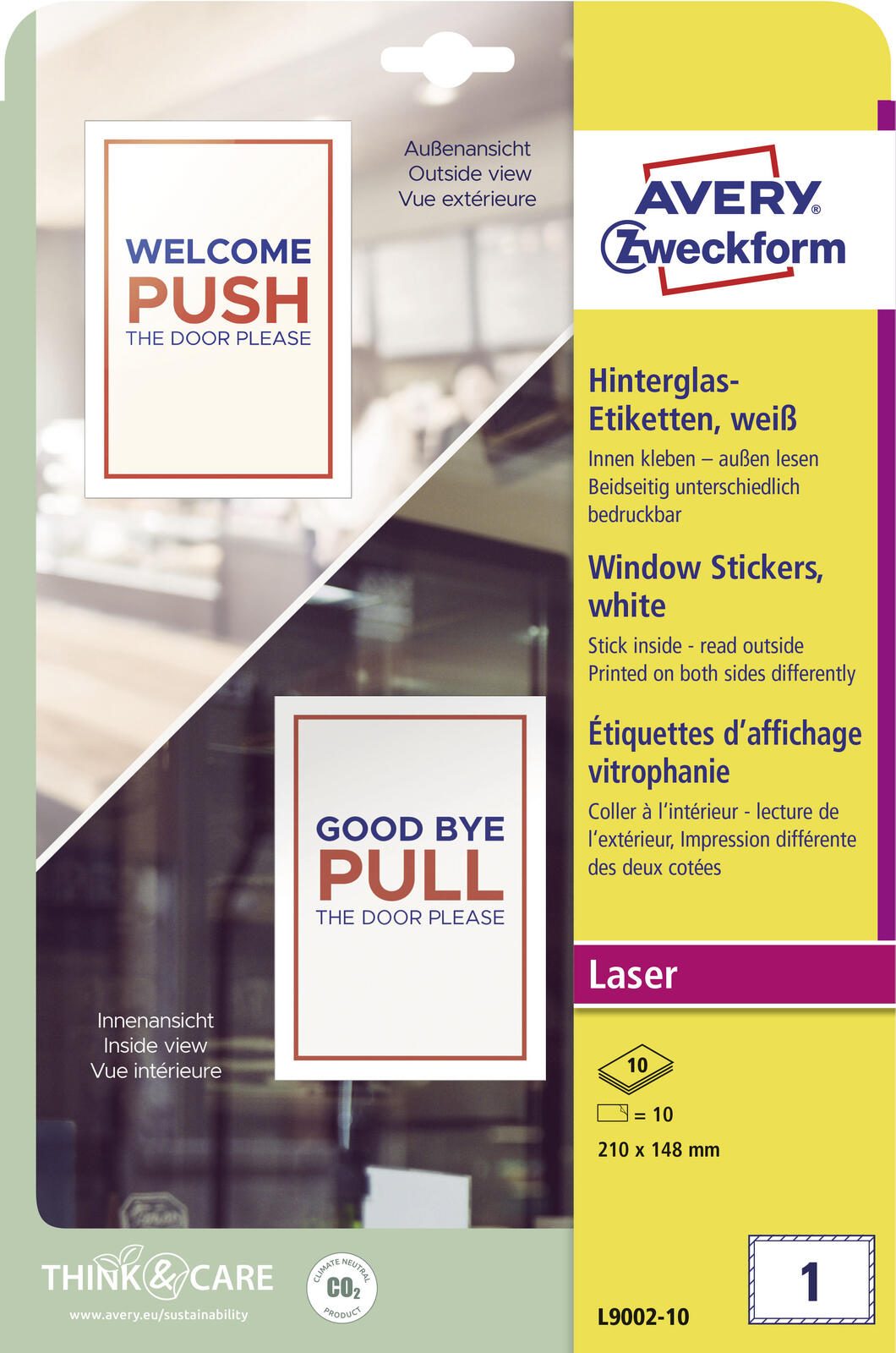 AVERY Zweckform Hinterglasaufkleber 210,0 x 148,0 mm