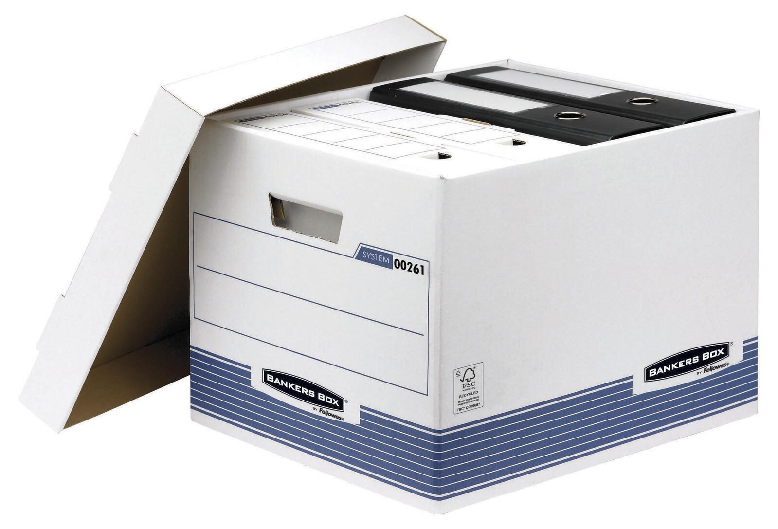 Bankers Box Archivboxen weiß/blau 33,5 x 40,4 x 29,2 cm
