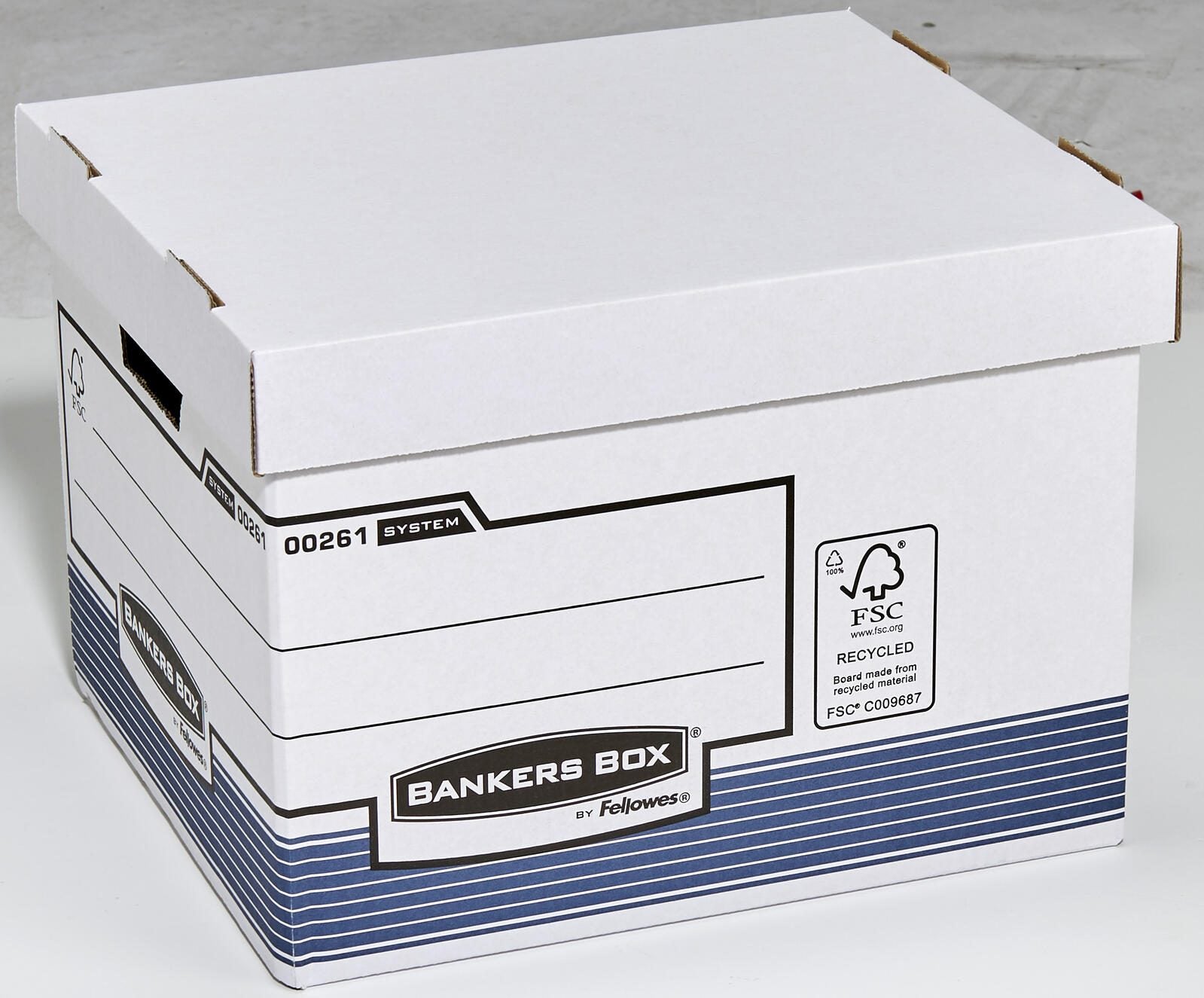Bankers Box Archivboxen weiß/blau 33,5 x 40,4 x 29,2 cm