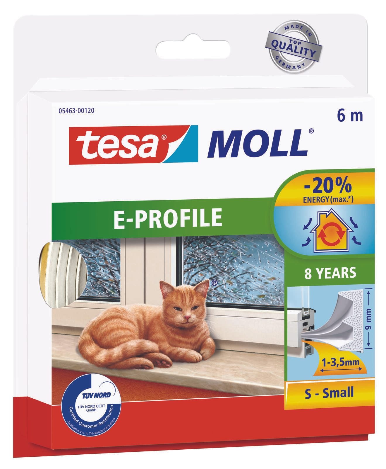 tesa Dichtungsbänder E-Profil 9 mm x 6 m weiß