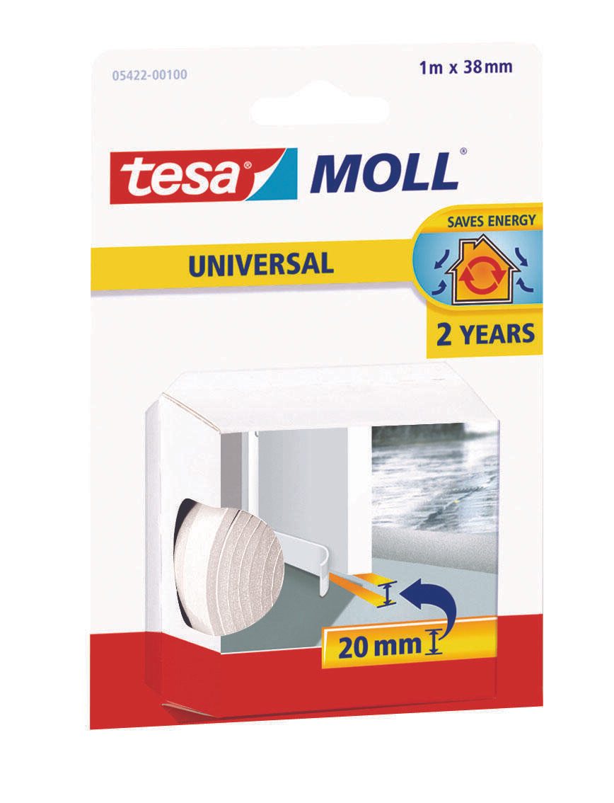 tesa Dichtungsbänder tesamoll Türbodendichtung 38 mm x 1 m weiß