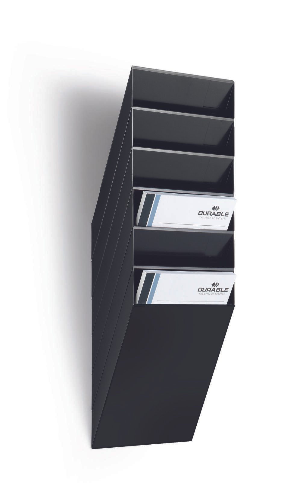 DURABLE FLEXIBOXX Wandprospekthalter DIN A4 hoch 6-Fach schwarz