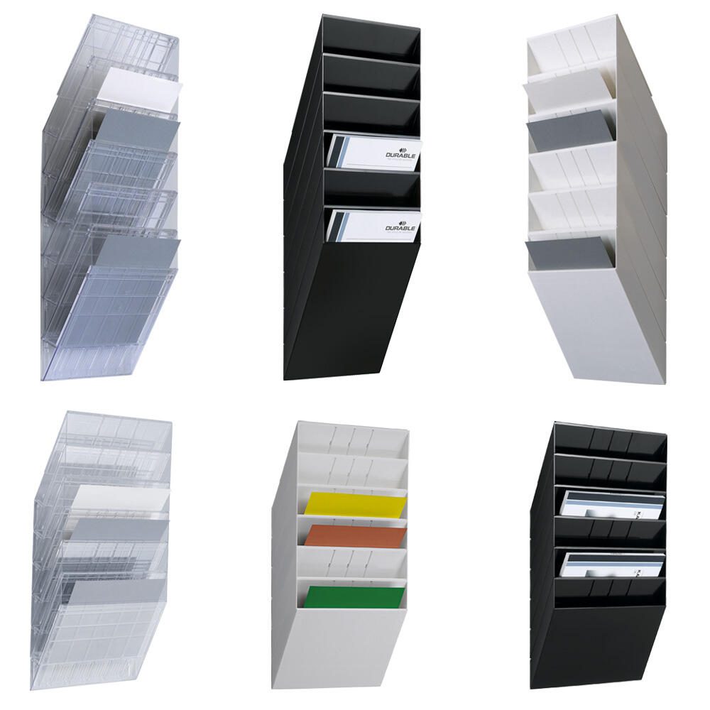 DURABLE FLEXIBOXX Wandprospekthalter DIN A4 hoch 6-Fach schwarz