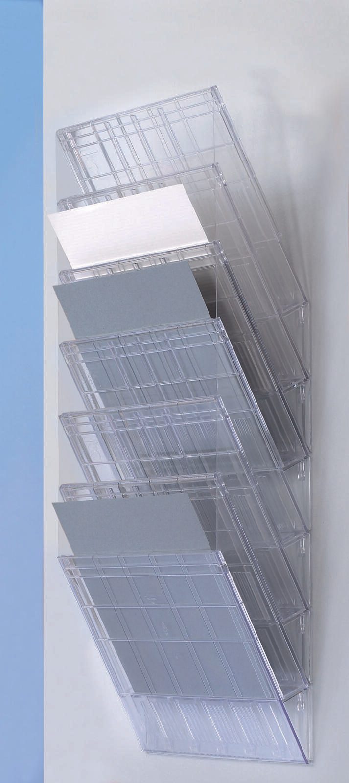 DURABLE FLEXIBOXX Wandprospekthalter DIN A4 hoch 6-Fach transparent