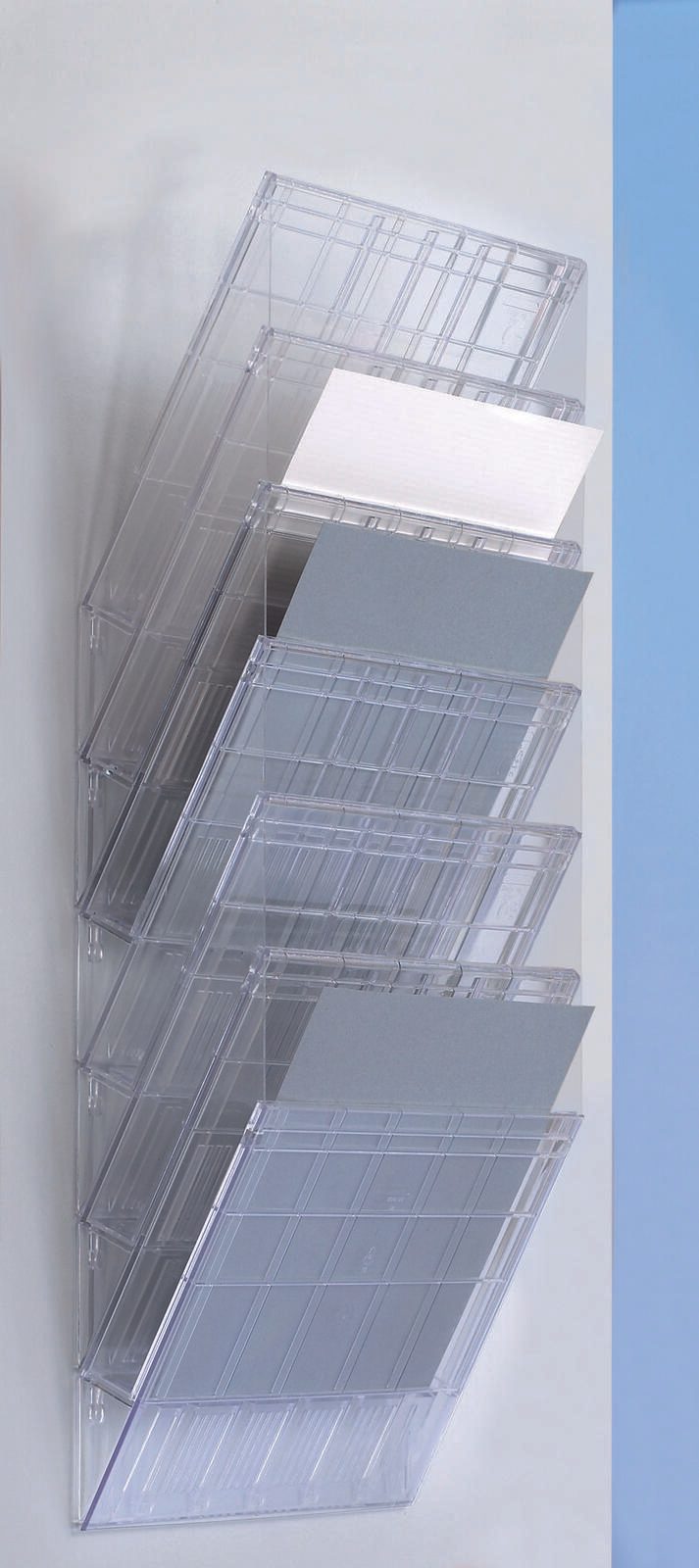 DURABLE FLEXIBOXX Wandprospekthalter DIN A4 hoch 6-Fach transparent