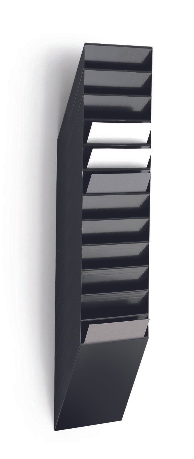 DURABLE FLEXIBOXX Wandprospekthalter DIN A4 12-Fach schwarz