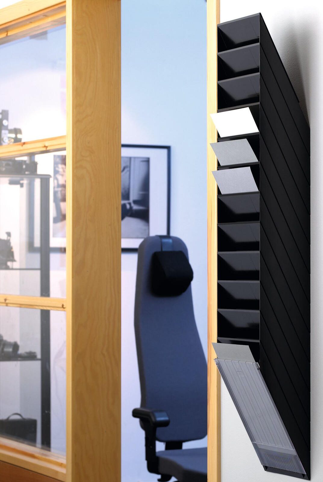 DURABLE FLEXIBOXX Wandprospekthalter DIN A4 12-Fach schwarz