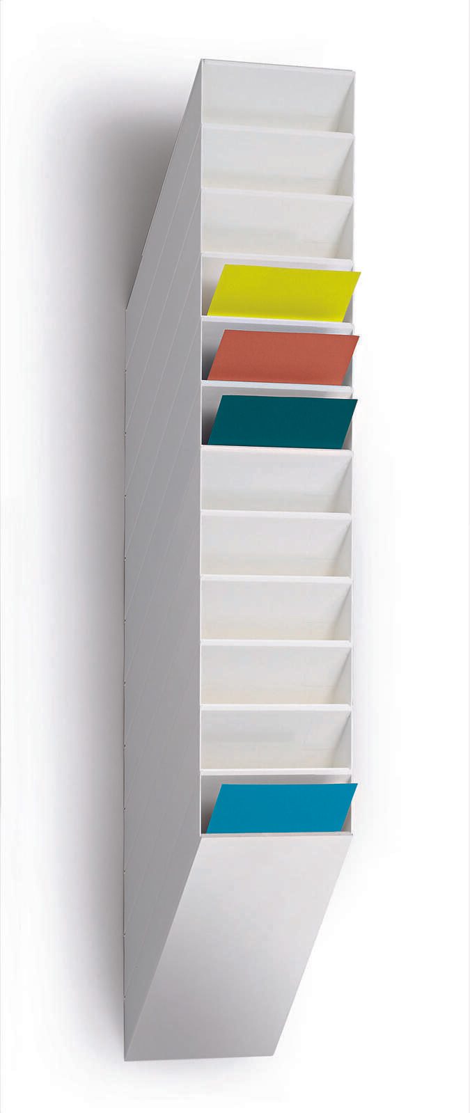 DURABLE FLEXIBOXX Wandprospekthalter DIN A4 12-Fach weiß