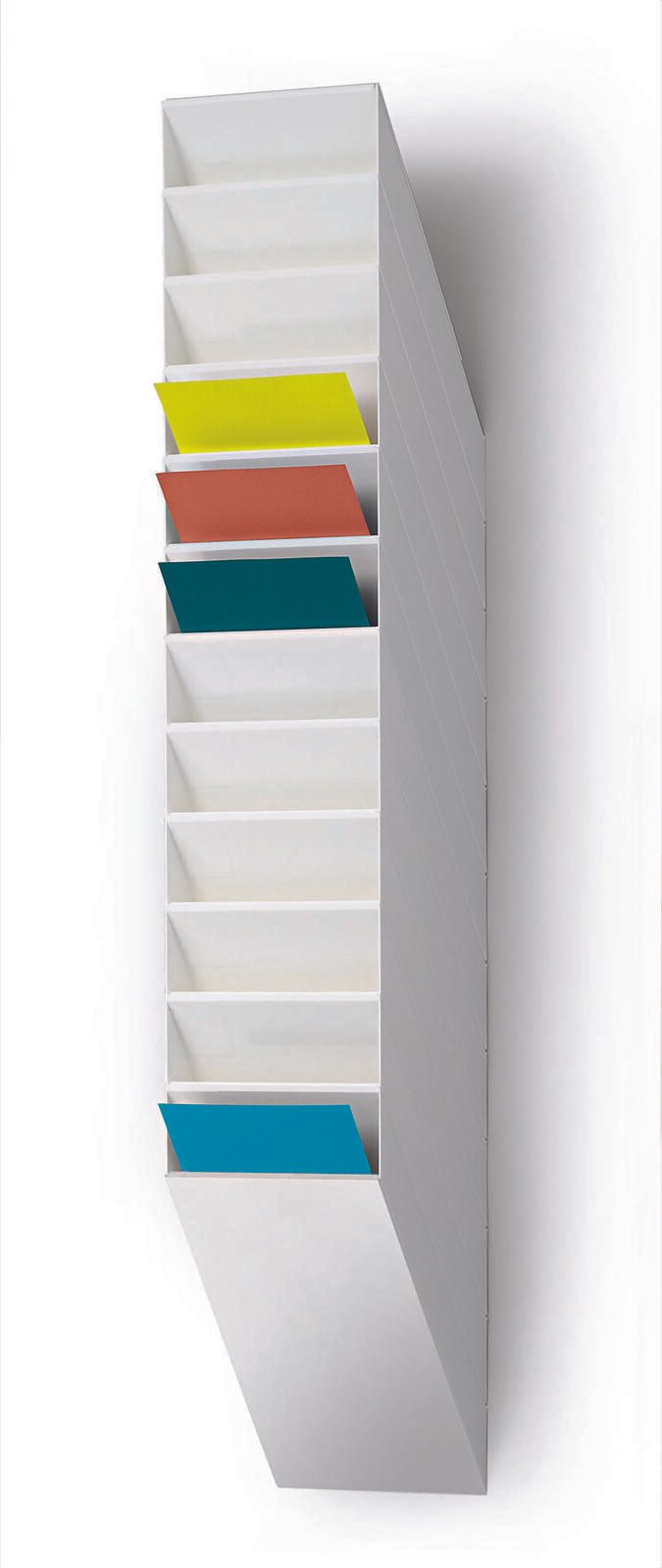 DURABLE FLEXIBOXX Wandprospekthalter DIN A4 12-Fach weiß
