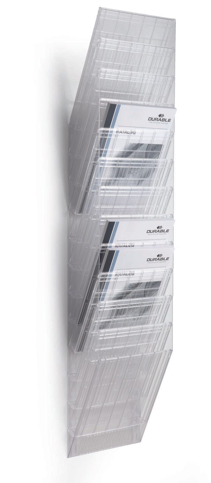 DURABLE FLEXIBOXX Wandprospekthalter DIN A4 12-Fach transparent