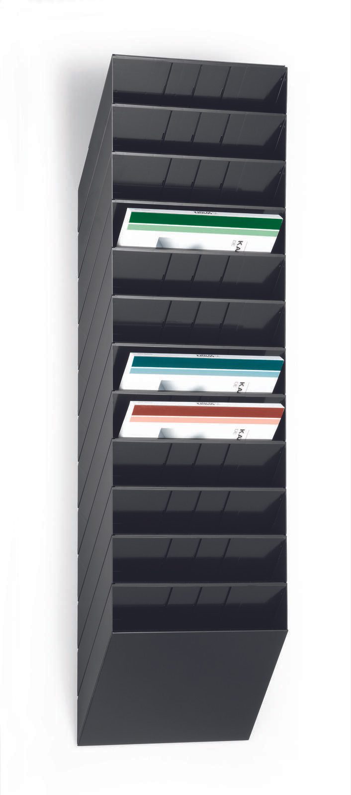 DURABLE FLEXIBOXX Wandprospekthalter DIN A4 12-Fach schwarz