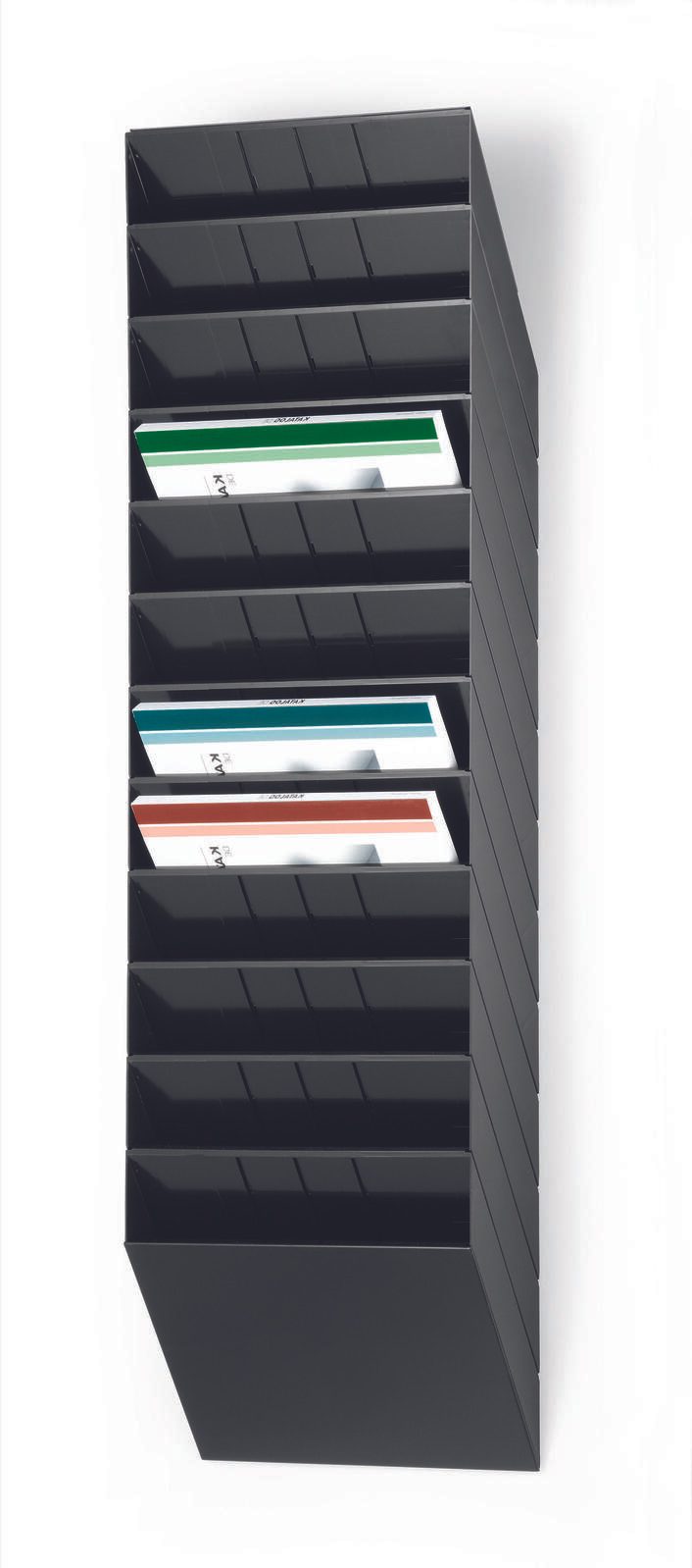 DURABLE FLEXIBOXX Wandprospekthalter DIN A4 12-Fach schwarz