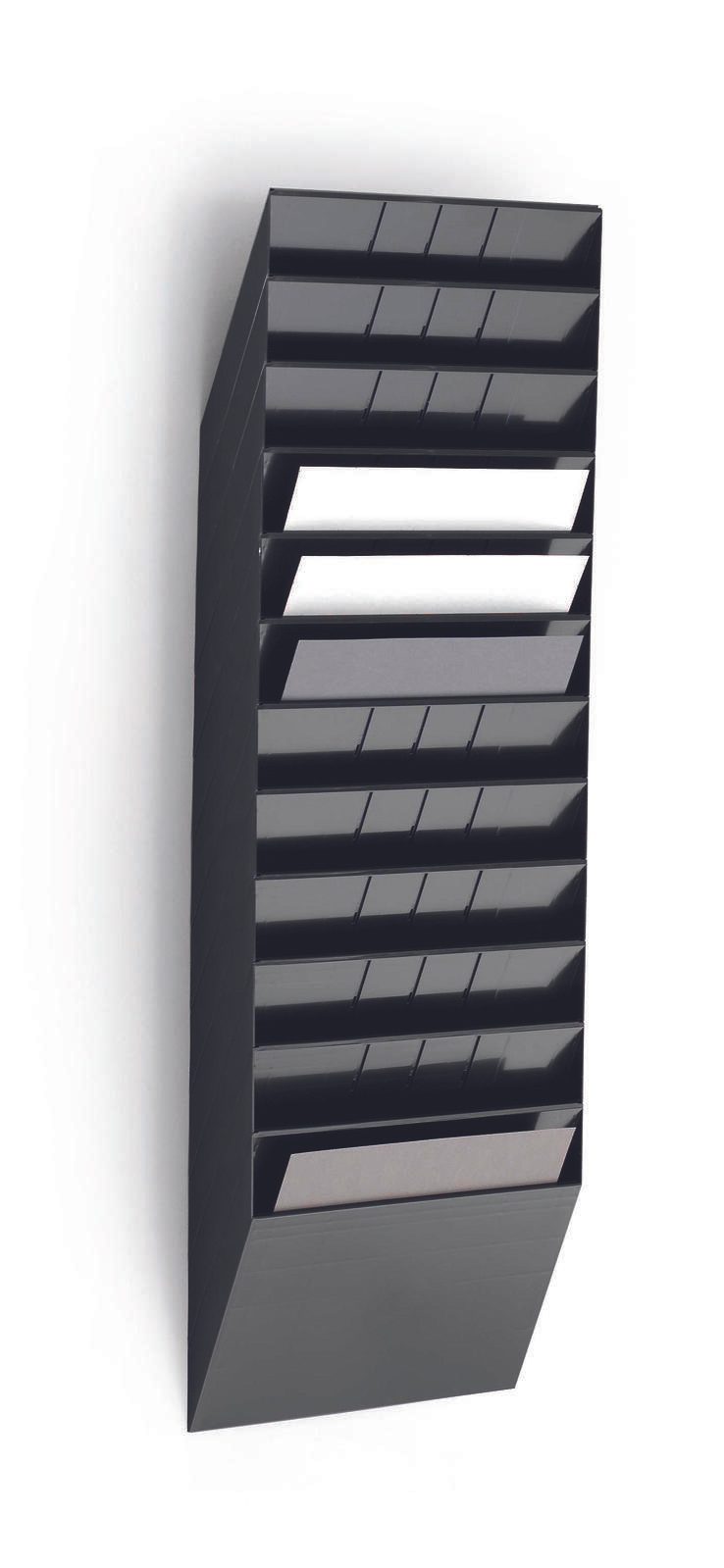 DURABLE FLEXIBOXX Wandprospekthalter DIN A4 12-Fach schwarz