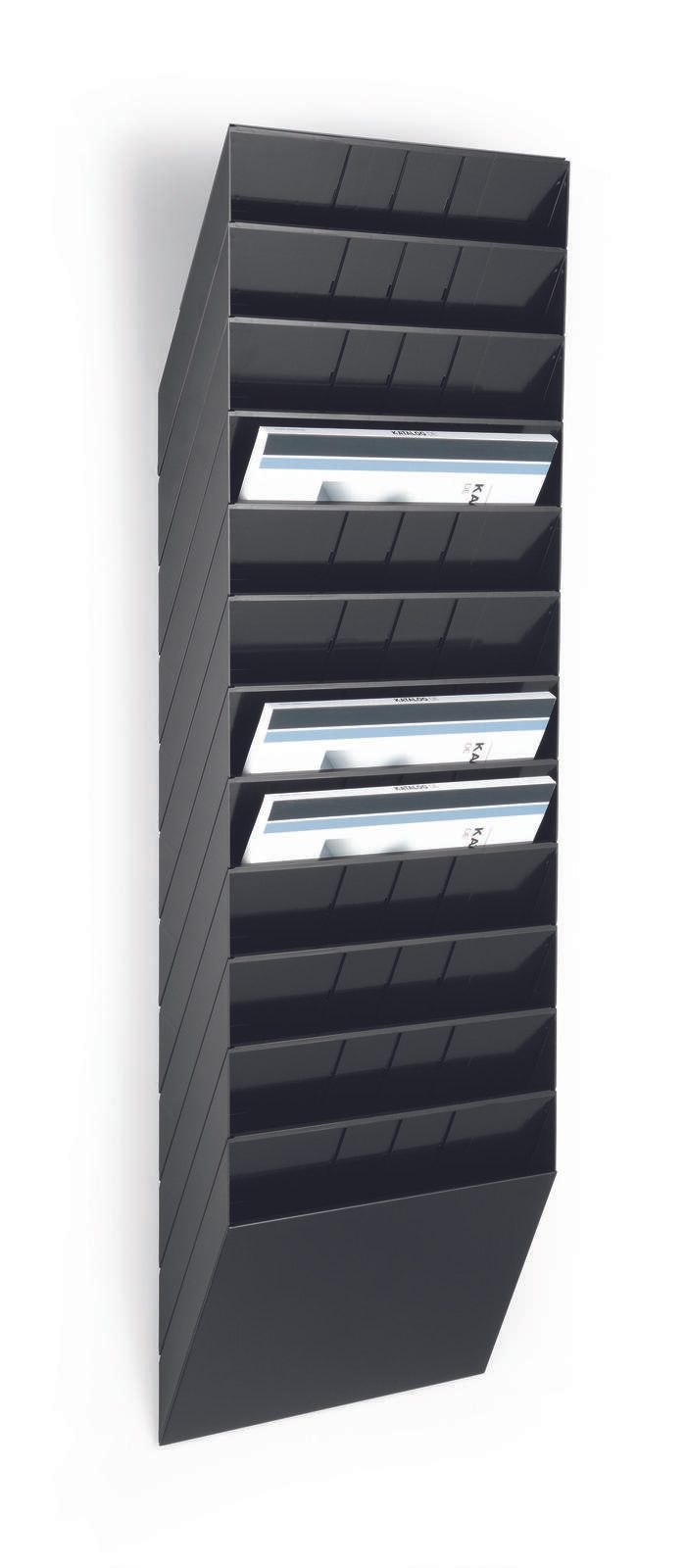 DURABLE FLEXIBOXX Wandprospekthalter DIN A4 12-Fach schwarz