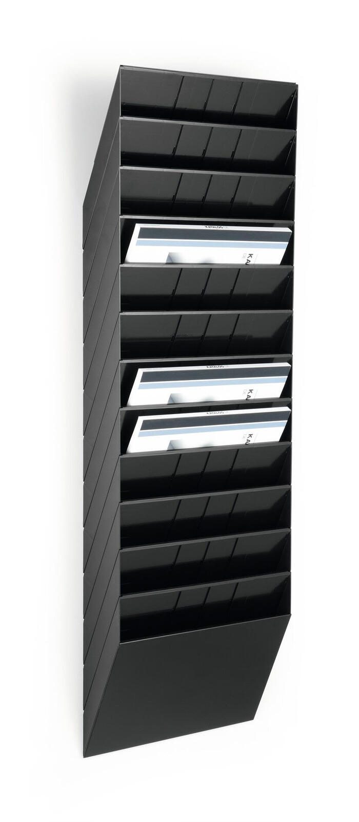 DURABLE FLEXIBOXX Wandprospekthalter DIN A4 12-Fach schwarz