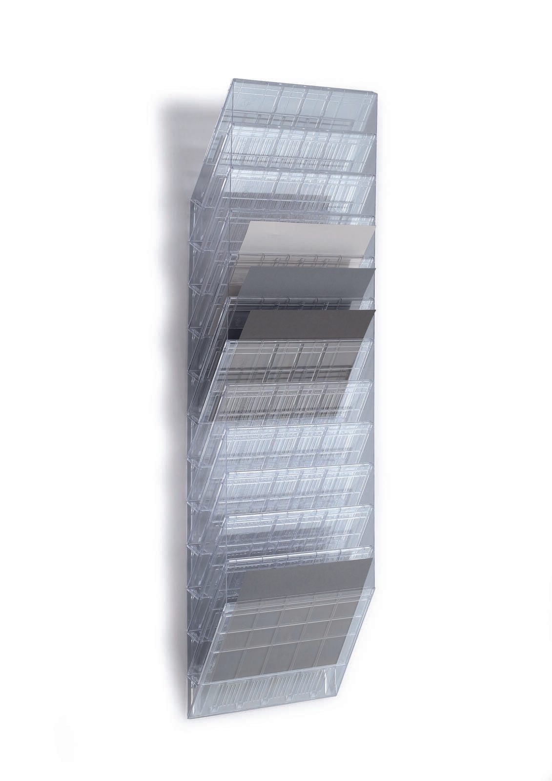 DURABLE FLEXIBOXX Wandprospekthalter DIN A4 12-Fach transparent