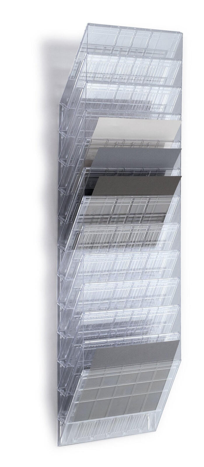DURABLE FLEXIBOXX Wandprospekthalter DIN A4 12-Fach transparent
