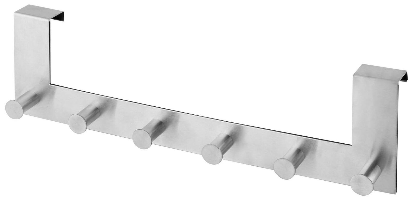 Türgarderobe mit 6 Haken edelstahl silber
