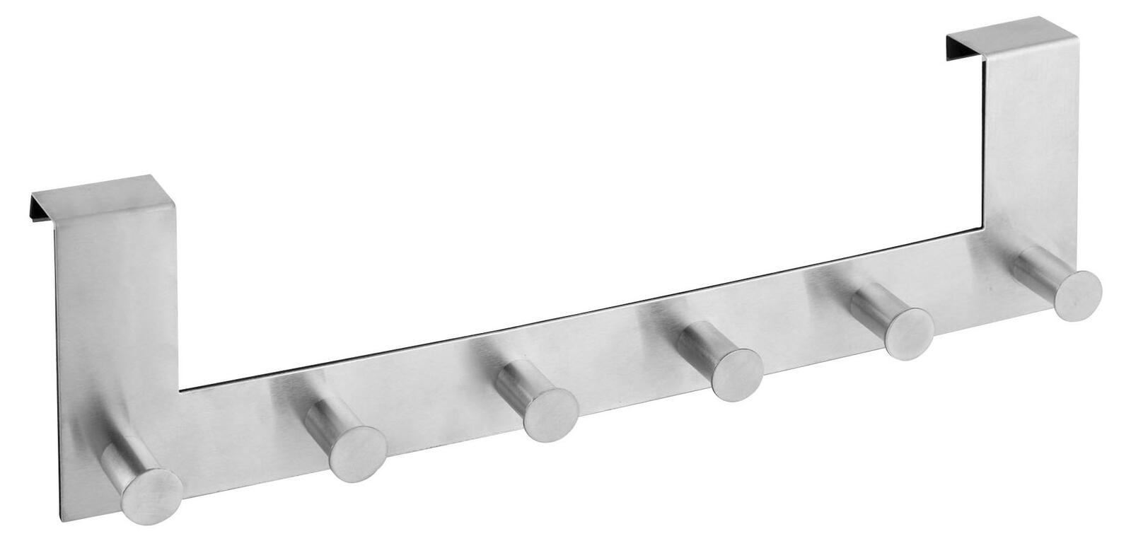 Türgarderobe mit 6 Haken edelstahl silber
