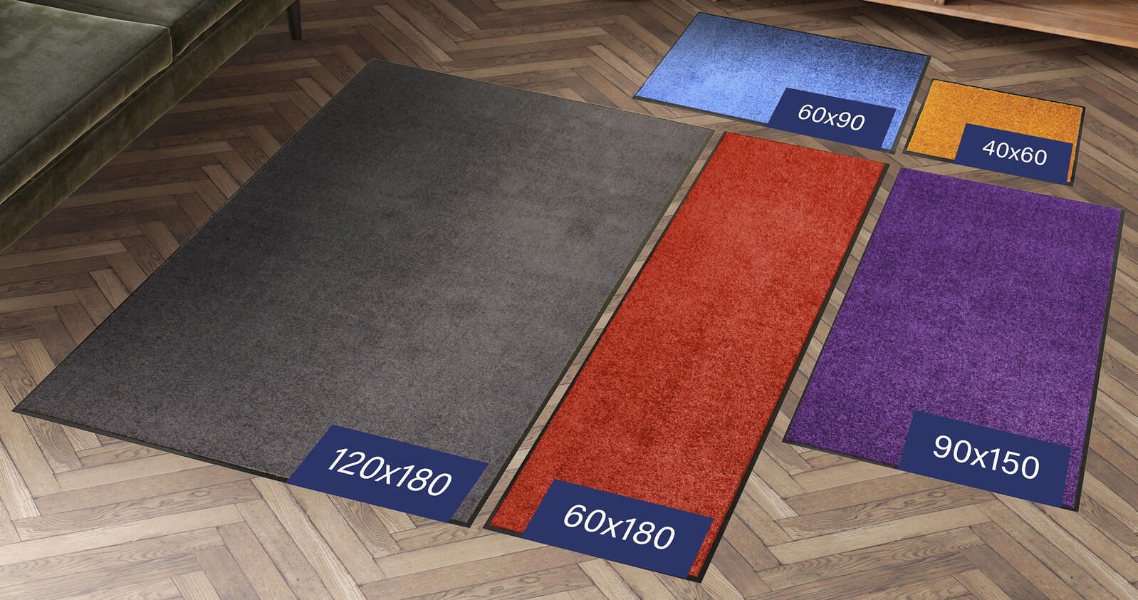 Mercury Fußmatte Rainbow 120,0 x 180,0 cm grau