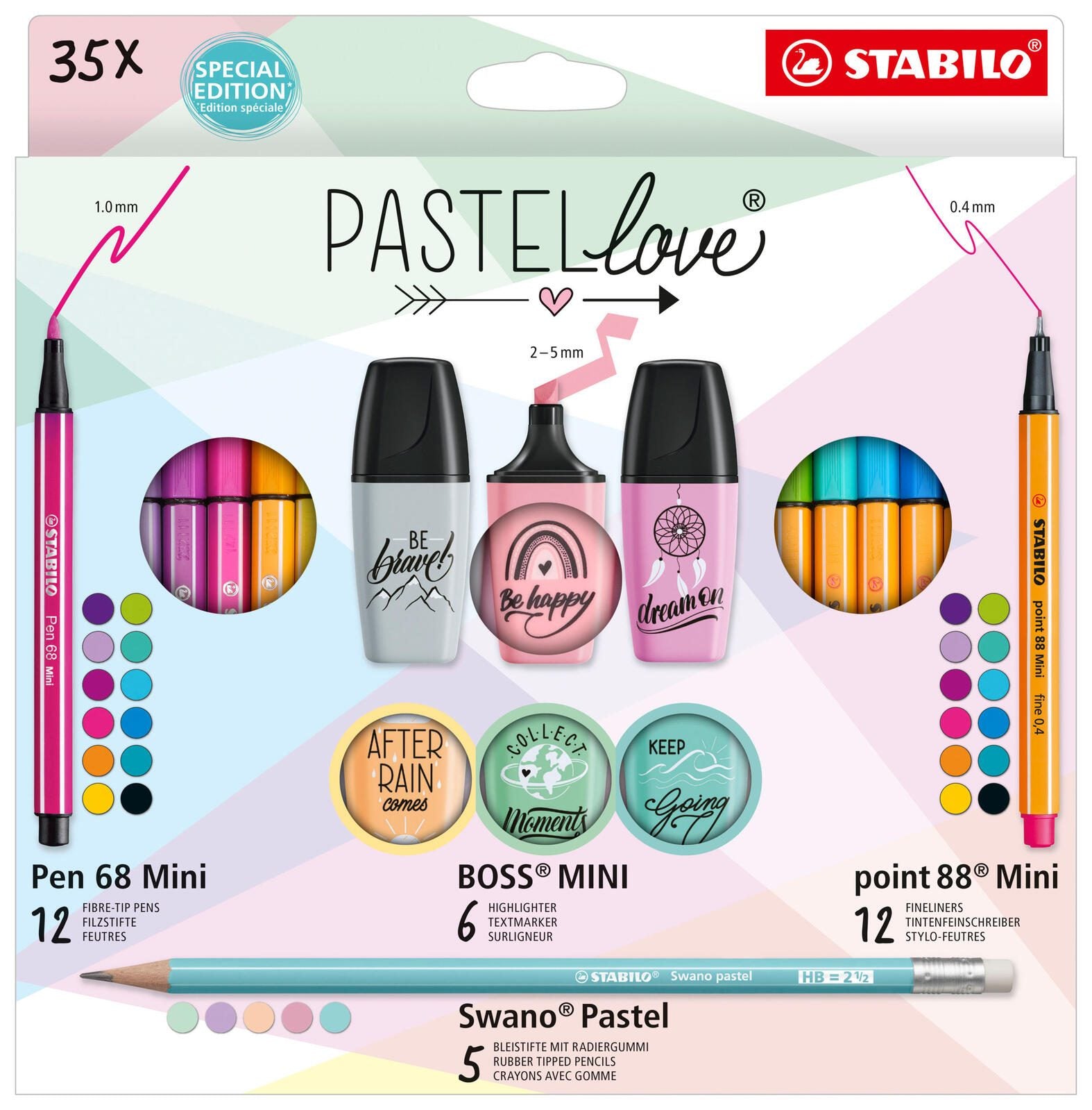 STABILO Schreibset Pastellove farbsortiert