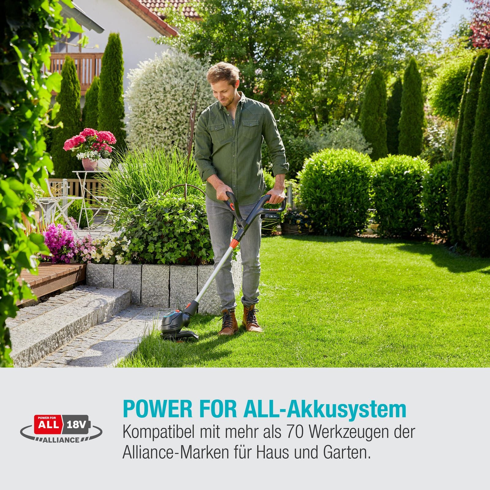 GARDENA ComfortCut Ready-To-Use Akku-Rasentrimmer-Set