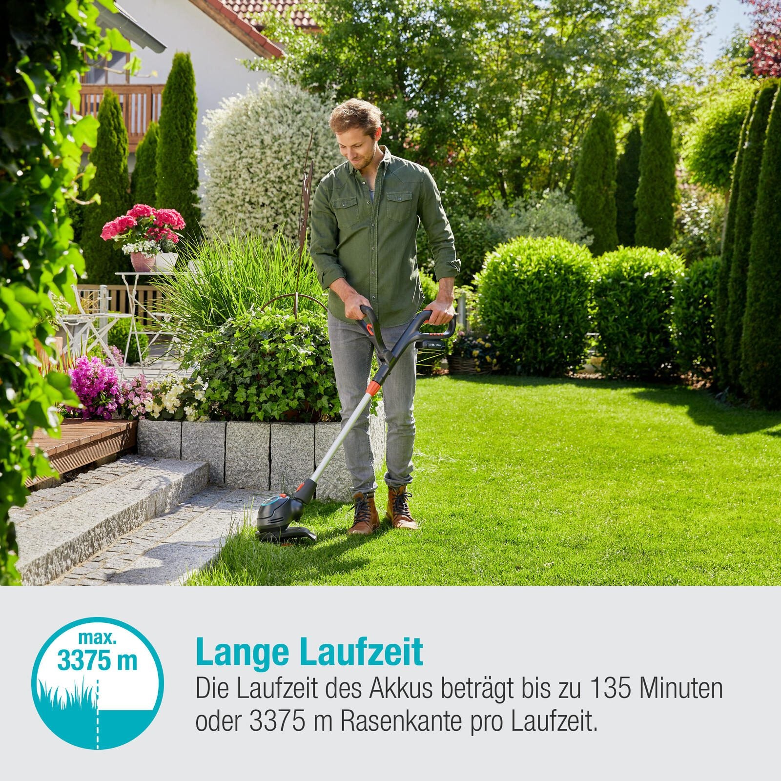 GARDENA ComfortCut Ready-To-Use Akku-Rasentrimmer-Set
