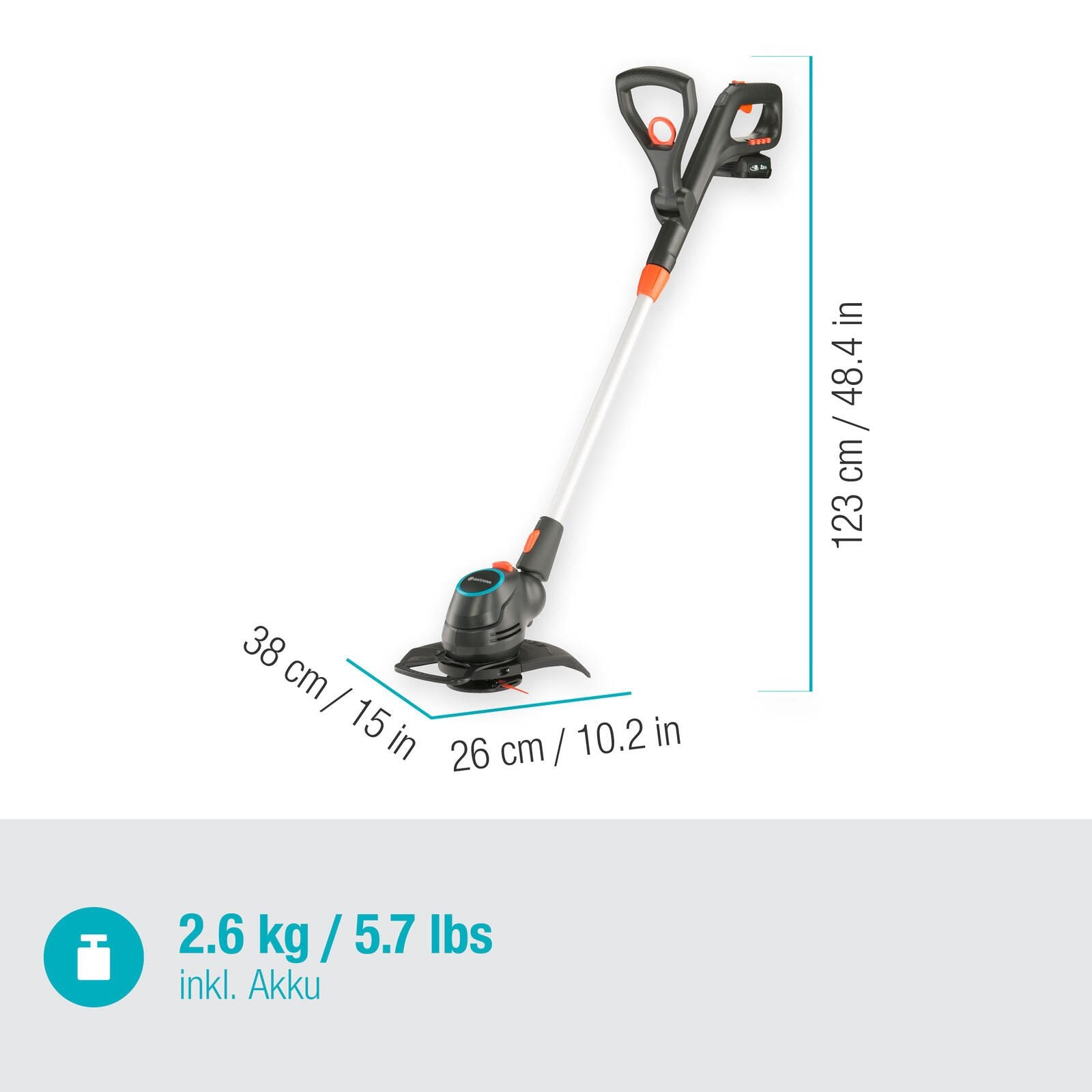 GARDENA ComfortCut Ready-To-Use Akku-Rasentrimmer-Set