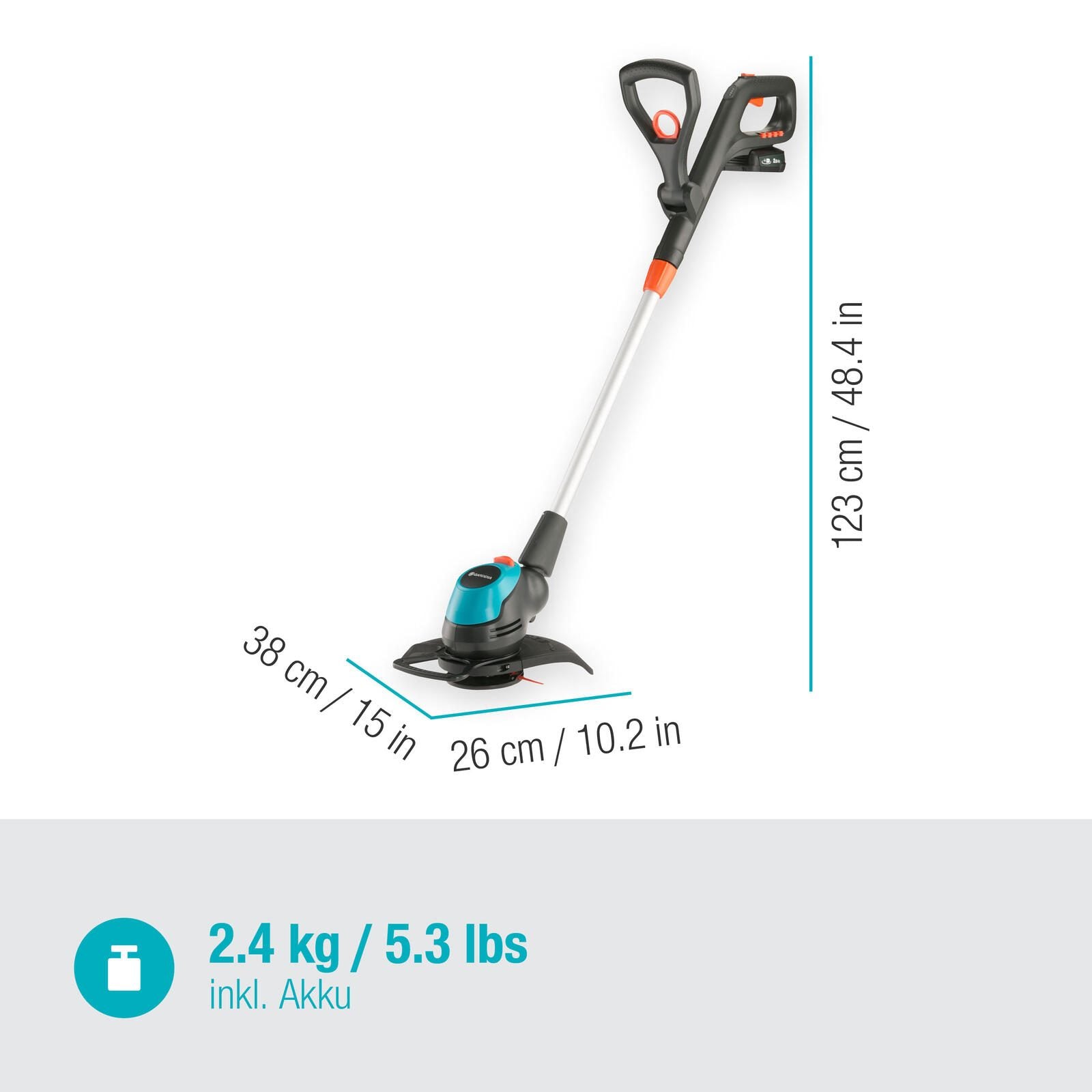 GARDENA EasyCut 23/18V P4A Ready-To-Use Akku-Rasentrimmer-Set