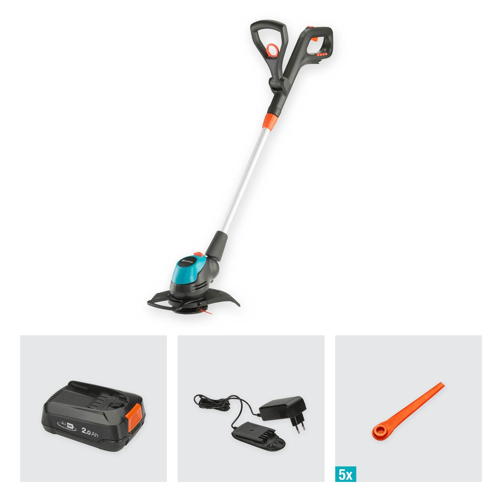 GARDENA EasyCut 23/18V P4A Ready-To-Use Akku-Rasentrimmer-Set