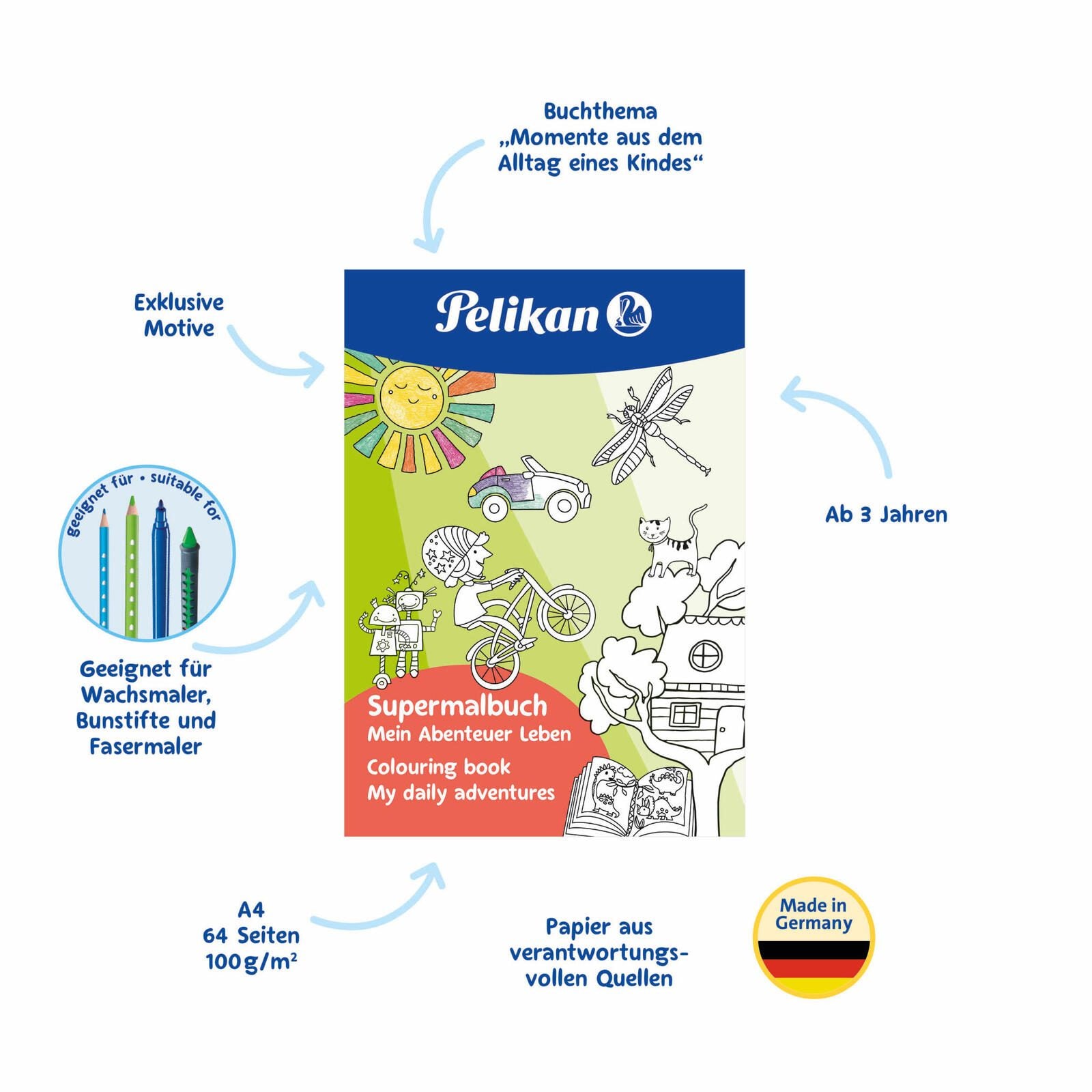 Pelikan Mein Abenteuer Leben Malbuch