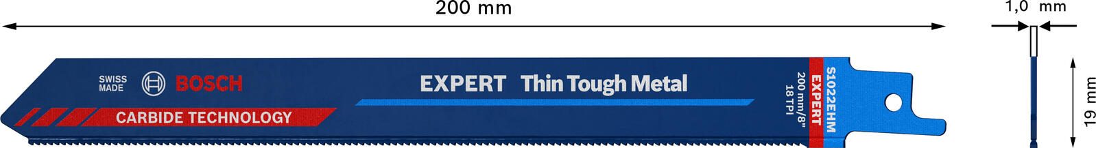 BOSCH ‘Thin Tough Metal’ S 1022 EHM Säbelsägeblatt 1 St.