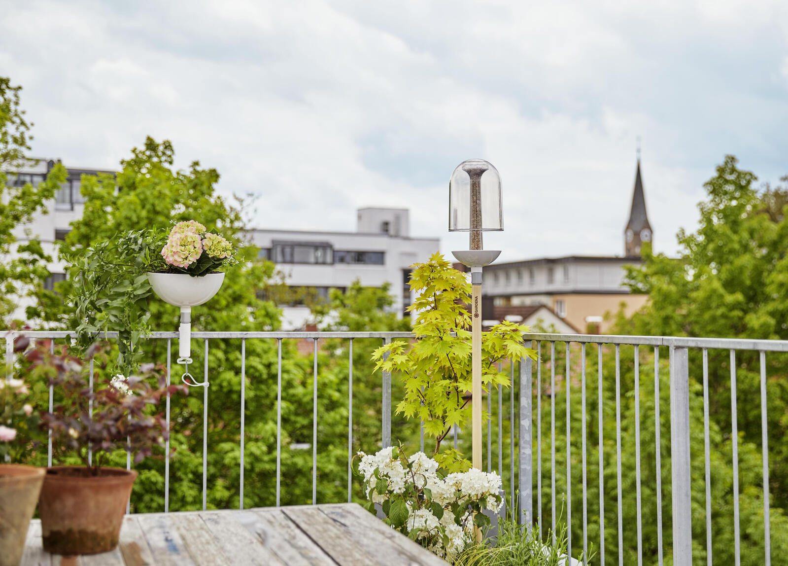 GARDENA ClickUp! Vogelfutterspender weiß, klar