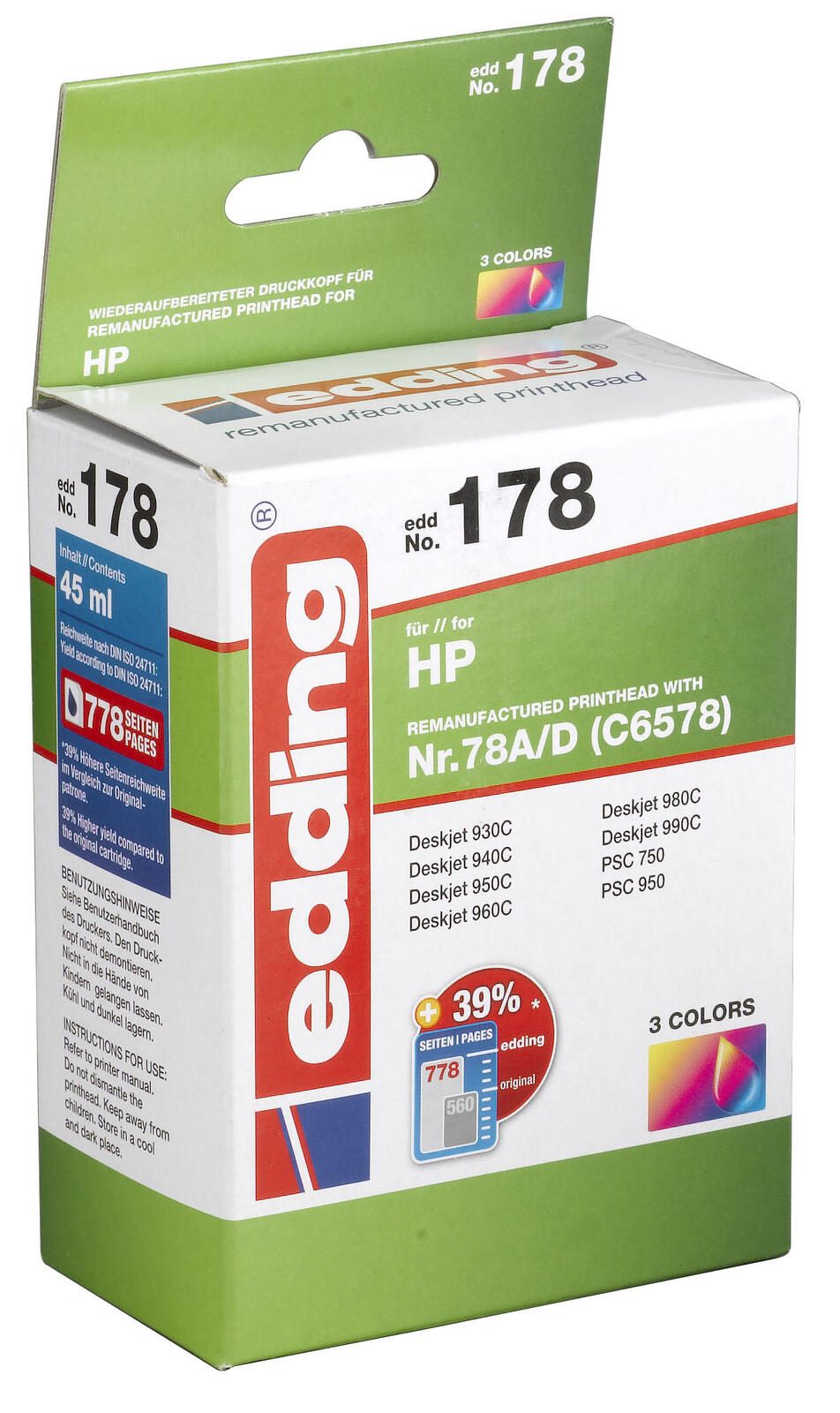 edding Druckerpatrone EDD-178 color kompatibel zu HP 78 (C6578A)