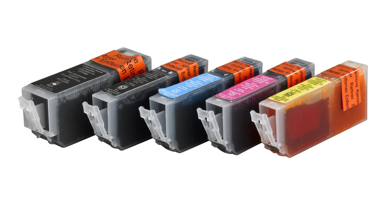 edding Druckerpatronen EDD-500 schwarz, cyan, magenta, gelb kompatibel zu Canon PGI-520 BK, CLI-521 BK/C/M/Y, 5er-Set