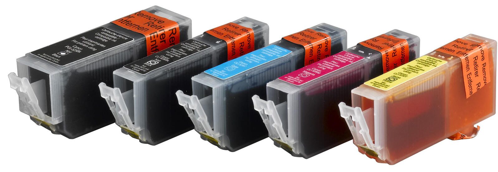 edding Druckerpatronen EDD-501 2x schwarz, cyan, magenta, gelb kompatibel zu Canon PGI-525 BK, CLI-526 BK/C/M/Y, 5er-Set