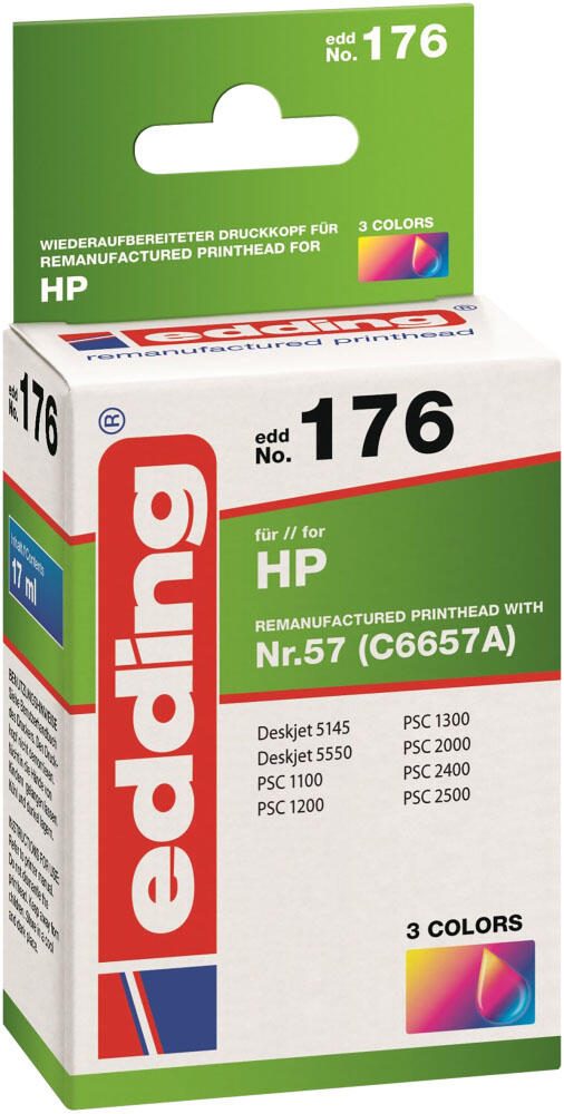 edding Druckerpatrone EDD-176 color kompatibel zu HP 57 (C6657AE)