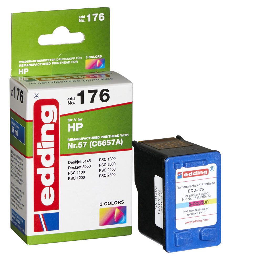 edding Druckerpatrone EDD-176 color kompatibel zu HP 57 (C6657AE)