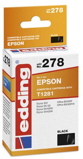 edding Druckerpatrone EDD-278 schwarz kompatibel zu EPSON T1281M