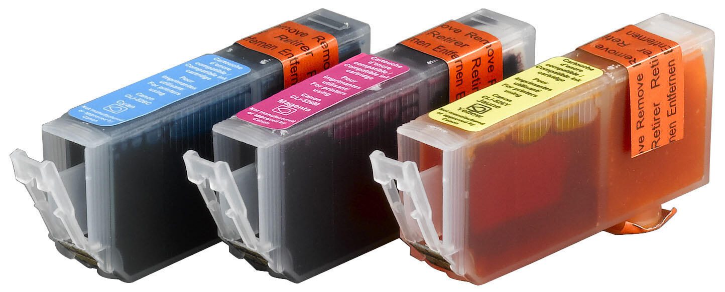 edding Druckerpatronen EDD-301 cyan, magenta, gelb kompatibel zu Canon CLI-526 C/M/Y, 3er-Set