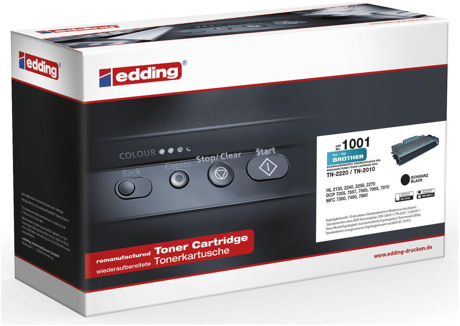edding Toner EDD-1001 schwarz kompatibel zu brother TN-2220