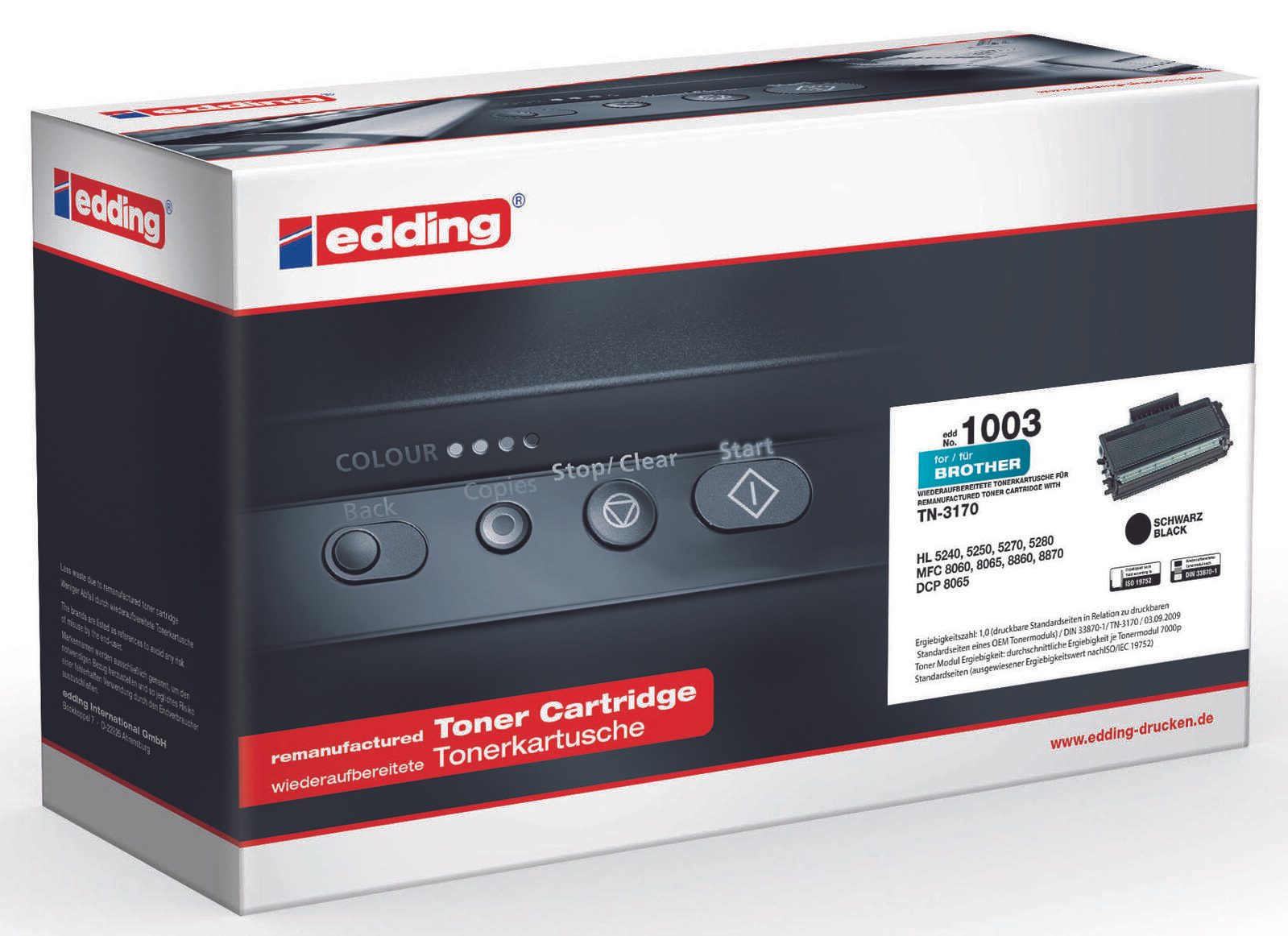 edding Toner schwarz kompatibel zu brother TN-3170