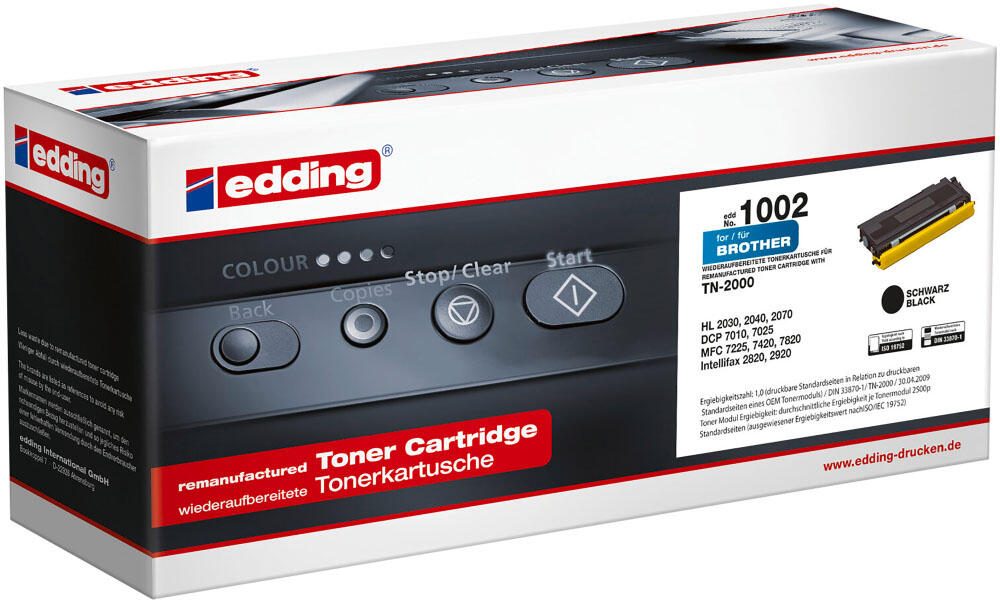 edding Toner schwarz kompatibel zu brother TN-2000